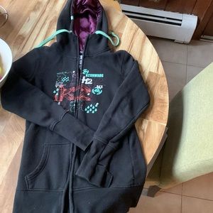 K2 black graphic ladies full zip HOODIE vintage